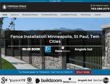 Tablet Screenshot of freedomfencemn.com